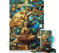 Puzzle da 1000 pezzi con arte Kintsugi Zen Buddha,treno della memoria,divertente,superficie liscia e priva di sbavature,sfida stimolante per il tempo libero (38x52cm)