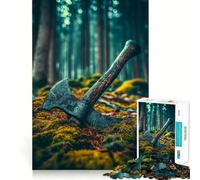 Puzzle da 1000 pezzi con ascia vichinga,divertente per allenare la mente,con incastri precisi e senza spazi vuoti,ideale per creare un legame speciale con i propri cari (50x75cm)