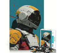 Puzzle da 1000 pezzi con astronauta,casco e robot,taglio perfetto,divertente e intelligente,ideale per attività di gioco e relax,perfetto per compleanni e occasioni artistiche (50x75cm)