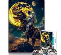 Puzzle da 1000 pezzi con astronauta che cavalca un tirannosauro rex,regalo per adulti,per ammazzare il tempo durante le vacanze Ogni pezzo è unico Gioco stimolante e divertente per tutta la famiglia