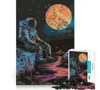 Puzzle da 1000 pezzi con astronauta che contempla lo spazio,taglio preciso,disegno artistico,gioco stimolante per la mente,divertimento per il tempo libero,decorazione natalizia,regalo (38x52cm)