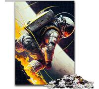 Puzzle da 1000 pezzi con astronauta che fa surf nello spazio, gioco educativo e divertente da interno per l'arredamento della casa, dimensioni 26X38cm