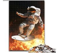 Puzzle da 1000 pezzi con astronauta che fa surf, perfetto per adolescenti, per rafforzare i legami familiari, rompicapo e regalo fai da te per la casa dimensioni 26x38cm