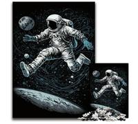 Puzzle da 1000 pezzi con astronauta che gioca a calcio, attività divertenti da fare a casa, regalo di compleanno, regali da viaggio 26X38CM/10,23x14,96 pollici