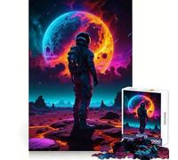Puzzle da 1000 pezzi con astronauta che guarda l'orizzonte, ideale per adulti, per sviluppare la memoria e una fuga rilassante Disegno preciso, regalo di Natale (50x75cm)