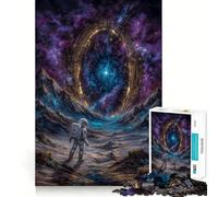 Puzzle da 1000 pezzi con astronauta che osserva le stelle su un pianeta alieno,decorazione pulita e compatta,gioco per la mente,regalo per momenti di relax,regalo di compleanno (38x52cm)