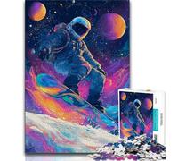 Puzzle da 1000 pezzi con astronauta che scia, per adulti e adolescenti, antistress, sfida difficile, ideale come regalo per tutta la famiglia (75x50cm)