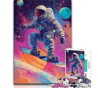 Puzzle da 1000 pezzi con astronauta che scia, regalo per adolescenti, giocattoli da gioco Ogni pezzo è unico Gioco stimolante e divertente per tutta la famiglia (75x50cm)