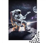 Puzzle da 1000 pezzi con astronauta che suona la chitarra, 988 puzzle quadrati per adulti e puzzle di carta, decorazione per la casa, puzzle 38x26 cm/1000 pezzi
