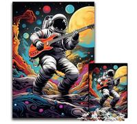 Puzzle da 1000 pezzi con astronauta che suona la chitarra per adulti, puzzle per adulti, regalo per la sfida del cervello, attività educativa per adolescenti, 26X38CM/10,23x14,96 pollici.