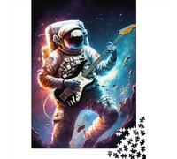 Puzzle da 1000 pezzi con astronauta che suona la chitarra, puzzle quadrati per adulti e puzzle di carta, decorazione per la casa, giocattoli puzzle 38x26 cm/1000 pezzi