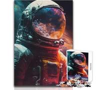 Puzzle da 1000 pezzi con astronauta che vede il mondo, gioco divertente per lo sviluppo cognitivo, regalo speciale per una celebrazione premurosa, dimensioni 38x52cm