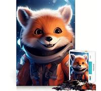 Puzzle da 1000 pezzi con astronauta,cucciolo di volpe rossa,decorazione a incastro,gioco per la mente,regalo,gioco rilassante,regalo di compleanno (38x52cm)