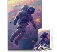 Puzzle da 1000 pezzi con astronauta disperso nello spazio, gioco divertente per lo sviluppo cognitivo, regalo speciale per una celebrazione premurosa, dimensioni 38x26cm