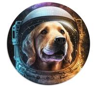 Puzzle da 1000 pezzi con astronauta e Golden Retriever, per adulti, attività di unione familiare, regalo per la casa, gioco di ruolo per famiglie (67,5x67,5cm)