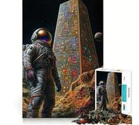 Puzzle da 1000 pezzi con astronauta e obelisco antico,taglio preciso,disegno artistico,gioco stimolante per la mente,divertimento per il tempo libero,decorazione natalizia,regalo (50x75cm)