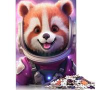 Puzzle da 1000 pezzi con astronauta e panda rosso, difficoltà per adulti, per rafforzare i rapporti tra i membri della famiglia (38x26 cm)