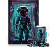 Puzzle da 1000 pezzi con astronauta e portale spaziale,design a bordi fini,puzzle logico,gioco di logica per il tempo libero,regalo di compleanno divertente (38x52cm)