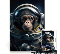 Puzzle da 1000 pezzi con astronauta e scimmia spaziale per ragazzi Pensa che il tempo di allenamento sia ben speso Bordi definiti Regalo festivo (38x52cm)