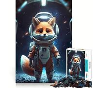 Puzzle da 1000 pezzi con astronauta e volpe spaziale,taglio preciso,rompicapo,regalo divertente per il tempo libero,decorazione natalizia da appendere al muro (50x75cm)