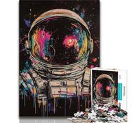 Puzzle da 1000 pezzi con astronauta in acquerello puzzle da 1000 pezzi per adulti e adolescenti allena il cervello e le mani regali per amici e familiari (50x75cm)