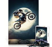 Puzzle da 1000 pezzi con astronauta in moto per ragazzi, sfida intelligente, piacevole momento di relax, lucchetto perfetto, (38x26cm)