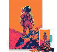 Puzzle da 1000 pezzi con astronauta minimalista su Marte,perfetto per incastri precisi,gioco di abilità e relax,regalo di Natale (38x26cm)
