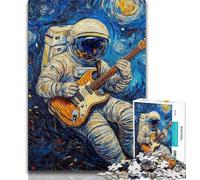 Puzzle da 1000 pezzi con astronauta nel cielo notturno per adulti e adolescenti, per gioco educativo, sfida, giocattolo, arredamento unico per la casa e regali, 38x26cm