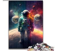Puzzle da 1000 pezzi con astronauta nello spazio,puzzle colorati impossibili per adulti,dimensioni 50x75cm,rompicapo impegnativo,attività per famiglie,arredamento per la casa,regalo per le feste.