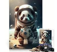 Puzzle da 1000 pezzi con astronauta, panda e orso spaziale, ideale per adulti e ragazzi, per concentrazione mentale, divertimento tranquillo, taglio perfetto, regalo perfetto (38x52cm)