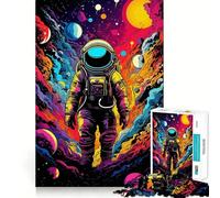 Puzzle da 1000 pezzi con astronauta psichedelico e LSD per adolescenti, gioco di sfida mentale, passatempo rilassante, taglio preciso, regalo adorabile 38x26cm