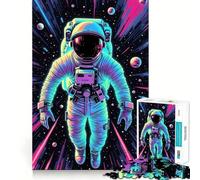 Puzzle da 1000 pezzi con astronauta psichedelico nello spazio per adolescenti, gioco per allenare la mente, rilassante, artistico, da assemblare, regalo premuroso 50x75cm