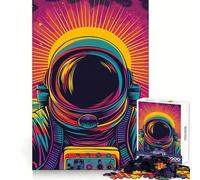 Puzzle da 1000 pezzi con astronauta psichedelico per adulti, puzzle di memoria, sollevamento lento, divertimento, assemblaggio dell'immagine, regalo creativo 38x52cm