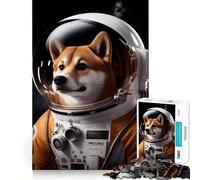 Puzzle da 1000 pezzi con astronauta Shiba Inu per adolescenti, gioco di logica, antistress, taglio preciso, regalo artistico 38x52cm