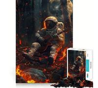 Puzzle da 1000 pezzi con astronauta spaziale e musica per adolescenti, gioco di logica mentale, tranquillo, con taglio preciso, ideale come regalo di Babbo Natale (50x75cm)