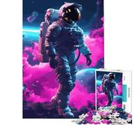 Puzzle da 1000 pezzi con astronauta spaziale sfida per l'intelligenza gioco avvincente e rilassante perfetto come decorazione o regalo per il Secret Santa (dimensioni 38x52cm)
