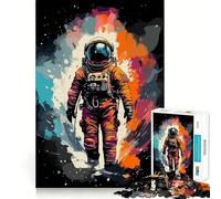 Puzzle da 1000 pezzi con astronauta,spazio astratto,taglio preciso,arte,gioco stimolante per la mente,divertimento,tempo libero,decorazione natalizia,regalo (38x52cm)