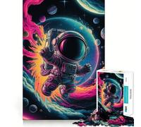 Puzzle da 1000 pezzi con astronauta,spazio,nebulosa colorata,taglio preciso,arte,gioco stimolante per la mente,divertimento per il tempo libero,decorazione natalizia,regalo (38x52cm)