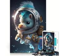 Puzzle da 1000 pezzi con astronauta,spazio,pony e cavallo Gioco di logica e pensiero,ideale per rilassarsi e creare un'atmosfera magica Regalo di Natale artistico (38x52cm)