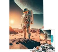 Puzzle da 1000 pezzi con astronauta su un nuovo pianeta sfida per l'intelligenza giocattolo coinvolgente gioco pratico regalo di compleanno regalo per il Secret Santa (dimensioni 38x52cm)