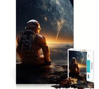 Puzzle da 1000 pezzi con astronauta,taglio preciso,rompicapo,regalo divertente per il tempo libero,decorazione natalizia da appendere al muro (50x75cm)