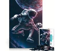 Puzzle da 1000 pezzi con astronauti e calciatori per adulti, gioco di logica antistress, taglio di precisione, regalo per le festività (50x75cm)