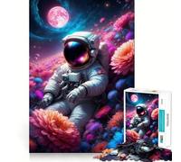 Puzzle da 1000 pezzi con astronauti e fiori,gioco,taglio preciso,arte rompicapo,regalo,divertimento per il tempo libero,decorazione natalizia da parete (50x75cm)