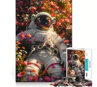 Puzzle da 1000 pezzi con astronauti e fiori, ideale per ragazzi, gioco intelligente da interno, taglio preciso, (50x75cm)