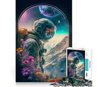 Puzzle da 1000 pezzi con astronauti e fiori,taglio preciso,gioco stimolante per la mente,divertimento per il tempo libero,decorazione natalizia,regalo (50x75cm)