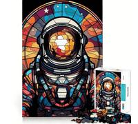 Puzzle da 1000 pezzi con astronauti e vetrate,gioco di precisione,divertente e stimolante per la mente,ideale per attività cognitive e per rilassarsi,perfetto per compleanni e occasioni