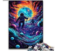 Puzzle da 1000 pezzi con astronauti nello spazio per adolescenti e adulti, antistress, per trascorrere il tempo libero e interagire con i genitori (26x38cm)
