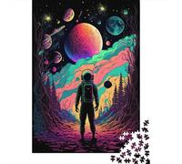 Puzzle da 1000 pezzi con astronauti nello spazio per adulti e puzzle di carta, gioco educativo per famiglie, 38x26 cm/1000 pezzi