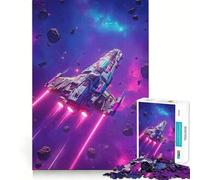 Puzzle da 1000 pezzi con astronave che attraversa un campo di asteroidi, ideale per adulti e ragazzi Gioco per la mente, rilassante e di precisione, perfetto come regalo di Natale 38x52cm