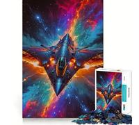 Puzzle da 1000 pezzi con astronave e nebulosa per adulti, gioco per allenare la mente, divertimento casual, taglio di precisione, regalo artistico 50x75cm